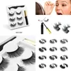 Fake Eyelashes Dropshipping Magnetic Eyelash 3PCs Eyeliner False Es Pincezer Varaktig handgjord förlängning 220226