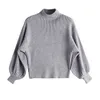 fashion autumn and winter ladies turtleneck pullover Thick Pink sweater women white loose bat sleeve Knittedwear pull femme 210604