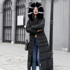 Femmes Trench Coats X-long 2023 Arrivée Mode Slim Femmes Veste D'hiver Coton Rembourré Chaud Épaissir Dames Manteau Long Parka Femmes JacketsWo