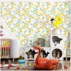 HaoHome Multicolor Herringbone Peel and Stick Wallpaper Self-Adhesive Prepasted Contact Paper Wall Mural For Living Room 210722