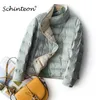 Schinteon Kvinnor Light Down Jacka Enkel Casual Solid Färg Kort Outwear Vår Höstrock Kvinna Fashion 211018