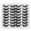Thick Curly Multilayer 3D False Eyelashes Extensions Natural Long Soft & Vivid Hand Made Reusable Mink Fake Lashes Messy Crisscross Easy To Wear 12 Models DHL