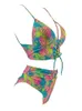 Tropical Floral Women Bikini Bikini Женские купальники купальники отжимайте бикини, установленные по талии, костюмы для купания женского костюма