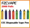 FZCVape Max Cigarettes électroniques Jetables Vape Pen Kits de périphérique Stick 2000 Puffs 1000mAh Batterie Prérubliée Cartouche de 5 ml 100% authentique
