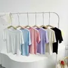 Summer Arrival Girls Fashion Solid T Shirt Kids Korean Design Tops Boutique Clothing 210528