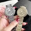 Marka zegarek dla kobiet Lady Girl Crystal Diamond 3 Diarls w stylu metalowy stalowy zespół kwarcowy zegarek FO15