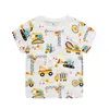 Hoppmätare Cartoon Print Boys T Shirts för sommar mode baby bomull kläder som säljer barn toppar toddler tees 210529