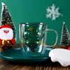 Double Wall Glass Christmas Tree Star Cup Coffee Cup Milk Juice Mug Children's Christmas Gift Creative Wishing Cups w-01250