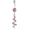 D0013-2 (2 kolory) Piercing Body Jewelry Nowy Styl Pępek Belly Ring Clear Różowy Kolory Kamień Drop Shipping
