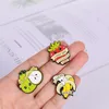 Homonymic Fruit Banner Enamel Pins Strawberry Pear Taco Boo Brooch Lapel Badge Bag Cartoon Jewelry Gift for Kids Friends