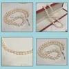 Bärade halsband hängar smycken 9-10 mm naturlig vit barock pärlhalsband 18 tum kvinnlig gåva droppleverans 2021 wnz7v