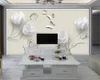 Özel Herhangi Boyutu 3D Çiçek Duvar Kağıdı Moda Basit Lale Kelebek Oturma Odası Yatak Odası Mutfak Ev Dekor Duvar Kağıtları Duvar Duvar Kaplama