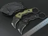 새로운 Karambit 나이프 D2 블랙 스톤 워시 블레이드 전체 당나라 G10 핸들 고정 블레이드 클로 나이프와 Kydex