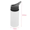 Flip Top Sippy Bottle 20oz Sublimation Straight Tumblers Blank DIY Water Cup Home Party Supplies Christmas Gifts For Friends