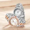 CHRONOS elegante orologio da donna da donna di marca di lusso con strass Hardlex quadrante in acciaio inossidabile con chiusura pieghevole orologio da polso alla moda