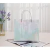 Aufbewahrungstaschen PVC-Einkaufstasche für Frauen Laser Handtasche Holographic Candy Beach Wasserdichte Schultergelee