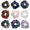 Mulheres Meninas Reversíveis Lantejoulas Brilhantes Scrunchies Glitter Cabelo Gravatas Titulares De Costura Rope Dança Scrunchy Elastic Hair Bandas Acessórios