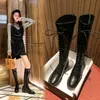 Bottes d'hiver élastiques à talons hauts en cuir véritable pour femme, bottes militaires chaudes en laine épaisse, bottes de neige de haute qualité 43