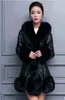 Cappotto in pelliccia sintetica da donna caldo in inverno 4 colori imitazione temperamento lungo colletto largo giovani donne 211220