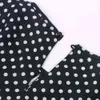 Damskie Bluzki Koszule Z Długim Rękawem Slit Open Women Bluzka Szyfonowa Hollow Sexy Casual Plus Size Polka Dots Koszula Top