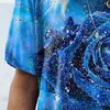 Maillots de bain pour femmes Summer Femmes V Col Floral Rose Imprimé Demi-manches Chemise Top Casual Lâche Pull T Dames Vêtements Streetwear