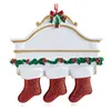 Resin Personalized Stocking Socks Family Of 2 3 4 5 6 7 8 Christmas Tree Ornament Creative Decorations Pendants w-00915
