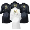 Szlaków ślubnych Suknia Spersonalizowane Nazwy Bridebridesmaid Satin niestandardowe szaty na prezenty Matka Bride / Groom Squad Sweatwear 210924