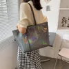 Sacs de soirée grande capacité sac fourre-tout femmes en cuir Pu épaule sacs à main de luxe concepteur décontracté fourre-tout lettre imprimé grand Shopper blanc