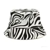 Zebra Striped Fisherman's Hat Men's and Women's Fashion Basin Cap Spring and Summer Outdoor Fritid Sun Caps Party Hats T500587