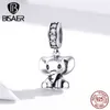 Autentyczne 925 Sterling Elephant Beads Charms Fit Bisaer Bransoletki Srebrny 925 Biżuteria ECC1338