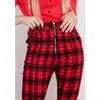 Gothic Plaid Pants Women High Waist Skinny Flare Spring Summer Punk Streetwear Woman Zipper Y2K Long Bottoms Trousers 211115