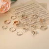 S2587 Mode-sieraden Knuckle Ring Set Strass Kroon Bloem Stapelen Ringen Midi Ringen 15 stks/set