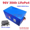 LiFePO4 96V 30Ah 리튬 배터리 팩 7000W 높은 전원 오토바이에 대한 Protect Fuction이있는 3.2V 셀 AGV 투어 버스 + 5A 충전기