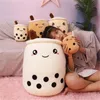 Poupées Bubble Tea Oreiller Coussin Cadeaux pour enfants Mignon Boisson Aux Fruits Peluches En Peluche Rose Doux Fraise Lait En Peluche Boba Thés Tasse T7470923