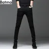 Batmo Chegada Alta Qualidade Casual Slim Elastic Black Jeans Homens, Calças de lápis, Skinny 2108 220115