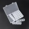 Caixas de armazenamento caixas de jóias de plástico transparente recipiente organizador de jóias com divisores removíveis 28 grades pregos miçangas
