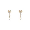 Stud Korean Version Of Super Fairy Long Full Diamond Bow Earrings Women Fashion Exaggerated Personality