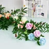 Decorative Flowers & Wreaths Artificial Olive Branch Leaves Simulation Vase Green Plant Silk Homemade Bouquet Home Garden Wedding Decoration