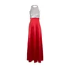 Mulheres vestido verão elegante dança senhora feminino lantejoula noite bola bola vestido formal vermelho maxi casamento longo clubewear 210522