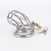 NXY Cockrings Male Chastity Devices Stainless Steel Cock Cage for Men Metal Belt Penis Ring Sex Toys Lock Bondage Adult Products 1214