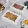 Wrap prezent 10 sztuk Świeże jajko Pudełko Opakowania Top Clear Okno Cupcake Muffin Deserowe Ciasto Pieczenia Otwory 6 Otwory Opakowanie Materiały