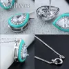Earrings & Necklace Ranos Enamel Jewelry Sets Water Drop Cubic Zirconia Pendant Stud For Women Fashion SQM002562