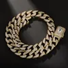 13mm Miami Cuban Chain Spring Clasp Ice Micro Pave Cz Halsband Hip Hop Fashion Luxury Mens Smycken för presentfest