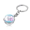 Happy Teatchers' Day Glass Cabochon Keychain Letter Teacher Letter Ball Double-sided Time Gem Key Ring Handbag Hangs Fashion Jewelry Will and Sandy