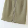 Jesień Lato Sexy Spódnica Kobiety Moda Ulica Solidna Kolor Mini Ołówek Podwójny Zipper Slim Torba Hip Krótka spódnica 210508