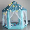 DHL Baby Shelters Dzieci Kryty Tiul Sześciokątny Dekoracje Księżniczka Placess Play Namiot Dollhouse Różowy Niebieski 2 Kolory