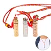 Hängsmycke Halsband Mänöppningsbara Cylinder Urn Ask Lagring Amulet Locket Halsband Religiösa Smycken Buddhist Mantra Sanskrit