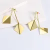 Dangle ljuskrona vintage rhombus oregelbundna örhängen för kvinnor punk stil metall guld färg droppe örhänge uttalande smycken gåvor grossist