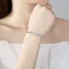 Länkkedja unik design hjärtform armband armband blå röd hög kvalitet kristall för kvinnor trendiga charm smycken present trum22