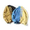 Großhandel Slim Denim Jacke Männer Blau Gelb Jeans Jacken Homme Buchstaben Gestickte Streetwear Bomber Outwear Vintage Mann Mantel
